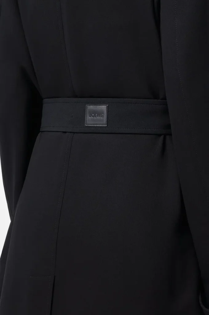 Trench-coat en viscose stretch Noir