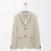 Veste ajustée en laine beige clair mélangé