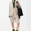Veste ajustée en laine beige clair mélangé