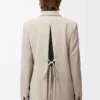 Veste ajustée en laine beige clair mélangé