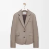 Veste ajustée en laine Beige Melange