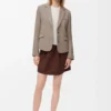 Veste ajustée en laine Beige Melange