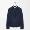 Veste ajustée en laine bleu marine