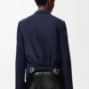 Veste ajustée en laine bleu marine