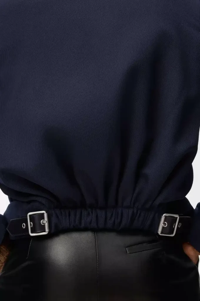 Veste ajustée en laine bleu marine