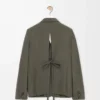 Veste ajustée en laine vert kaki