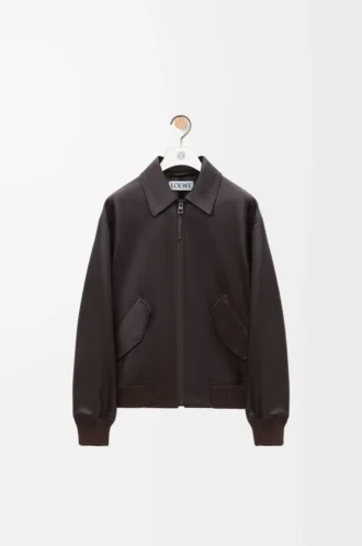 Veste aviateur en cuir de cerf couleur oxblood Veste aviateur en cuir de cerf couleur oxblood