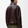Veste aviateur en cuir de cerf couleur oxblood Veste aviateur en cuir de cerf couleur oxblood