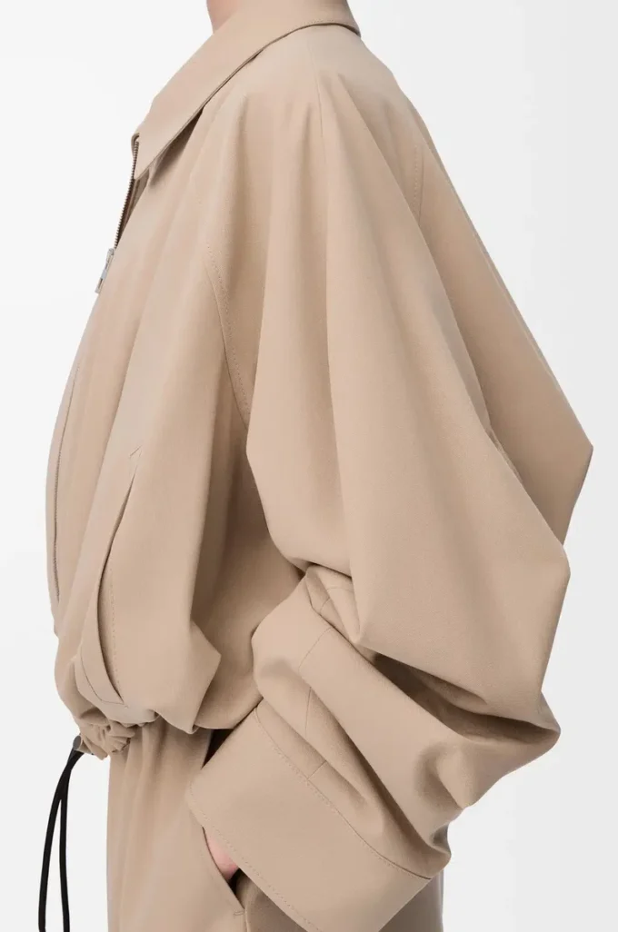 Veste ballon en coton Beige