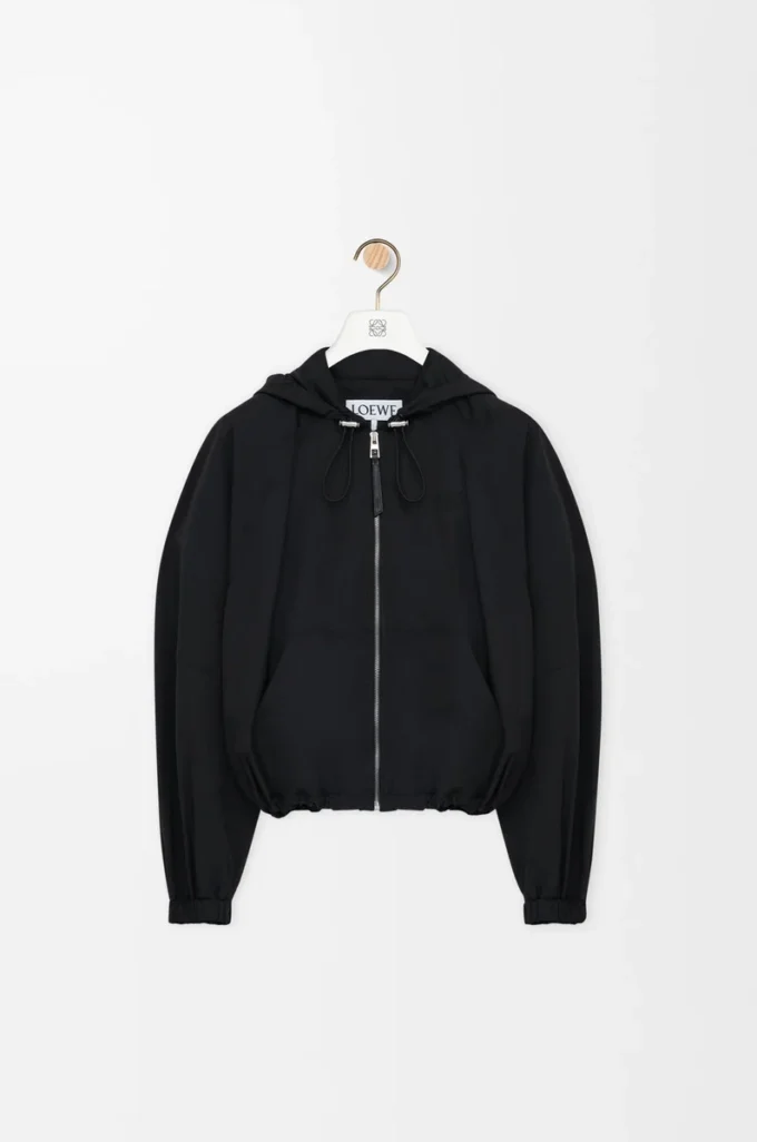Veste ballon en mélange de cupro Noir