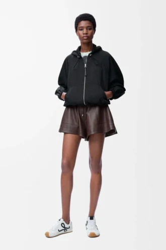 Veste ballon en mélange de cupro Noir