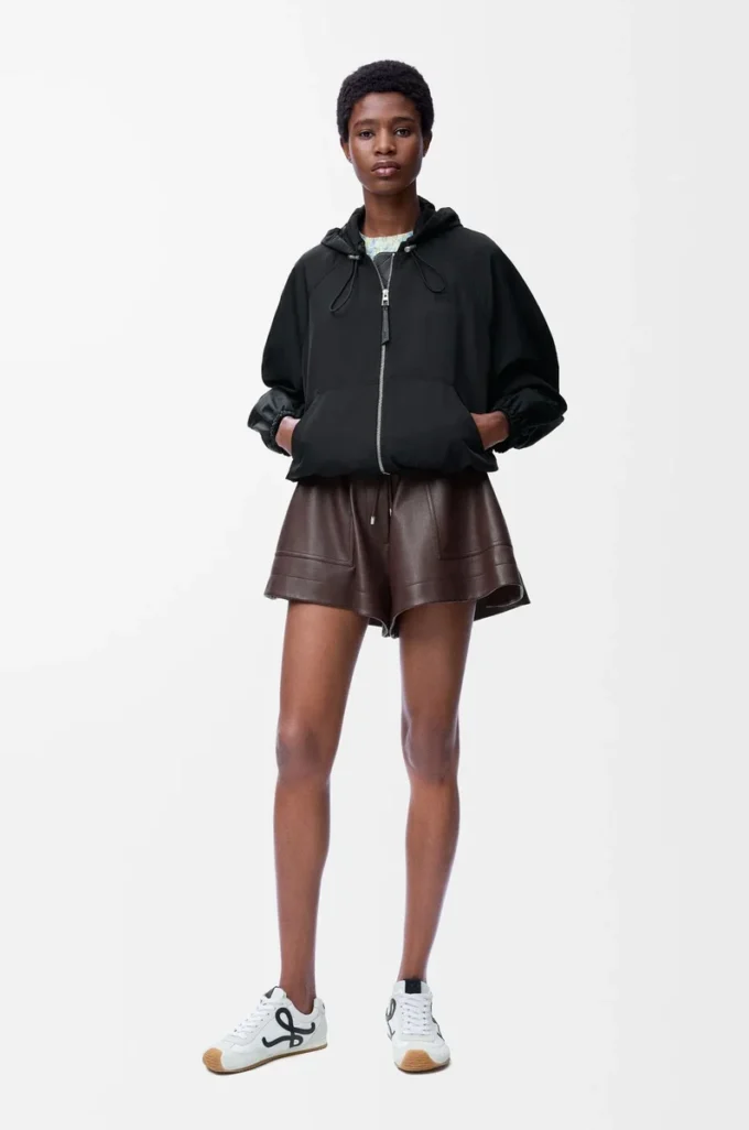 Veste ballon en mélange de cupro Noir