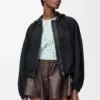 Veste ballon en mélange de cupro Noir