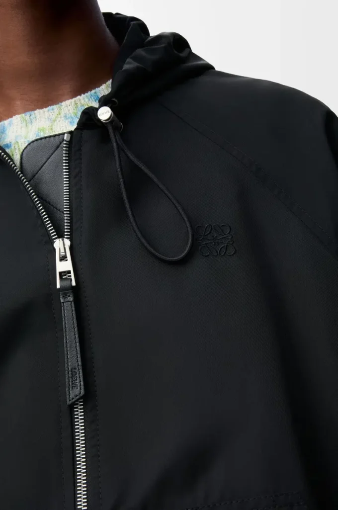 Veste ballon en mélange de cupro Noir