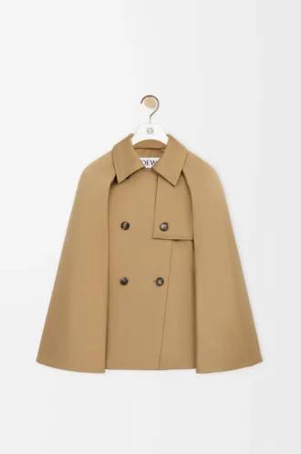 Veste cape en coton beige