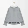 Veste à capuche en coton gris clair