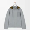 Veste à capuche en coton gris clair