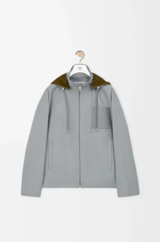 Veste à capuche en coton gris clair