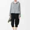 Veste à capuche en coton gris clair