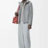 Veste à capuche en coton gris clair