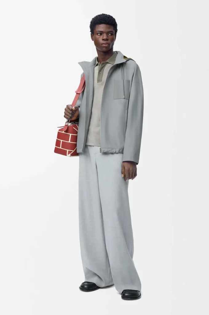 Veste à capuche en coton gris clair