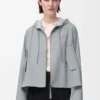 Veste à capuche en coton gris clair