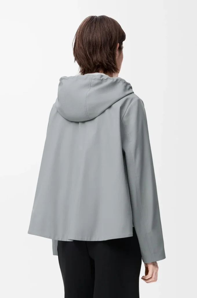 Veste à capuche en coton gris clair