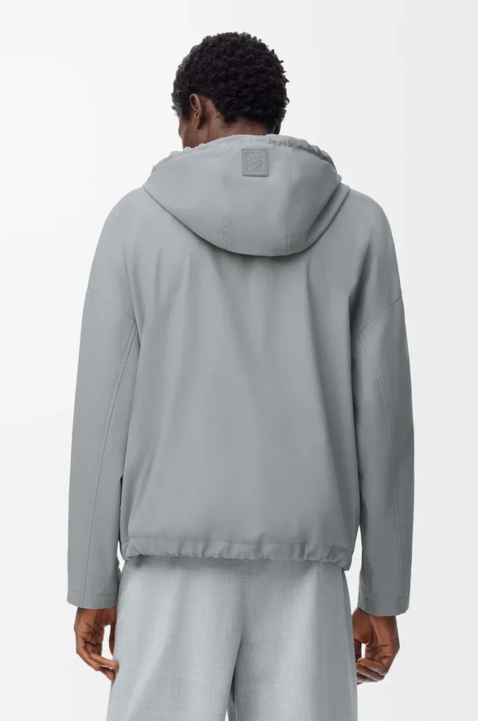 Veste à capuche en coton gris clair