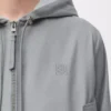 Veste à capuche en coton gris clair