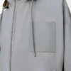 Veste à capuche en coton gris clair