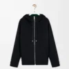 Veste à capuche en laine et cachemire Noir/Vert Veste à capuche en laine et cachemire Noir/Vert