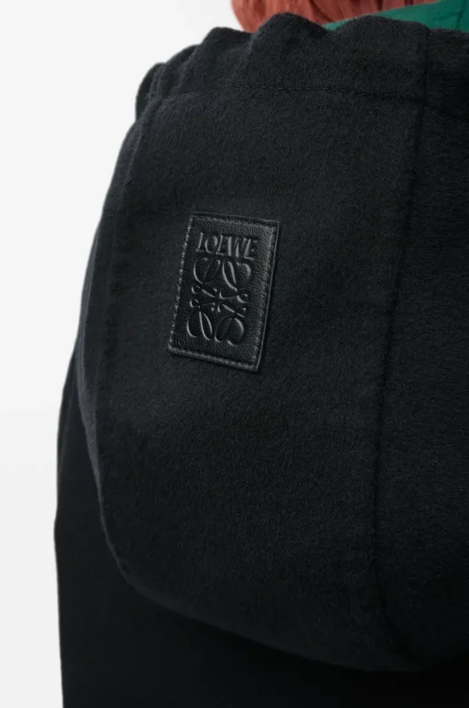 Veste à capuche en laine et cachemire Noir/Vert Veste à capuche en laine et cachemire Noir/Vert