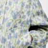 Veste à capuche en laine et coton blanc/bleu