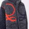 Veste à capuche en laine mélangée bleu marine/orange Veste à capuche en laine mélangée bleu marine/orange