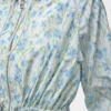 Veste à capuche en taffetas de soie mélangée Blanc/Bleu
