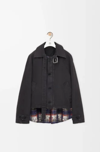Veste ceinturée en coton Anthracite