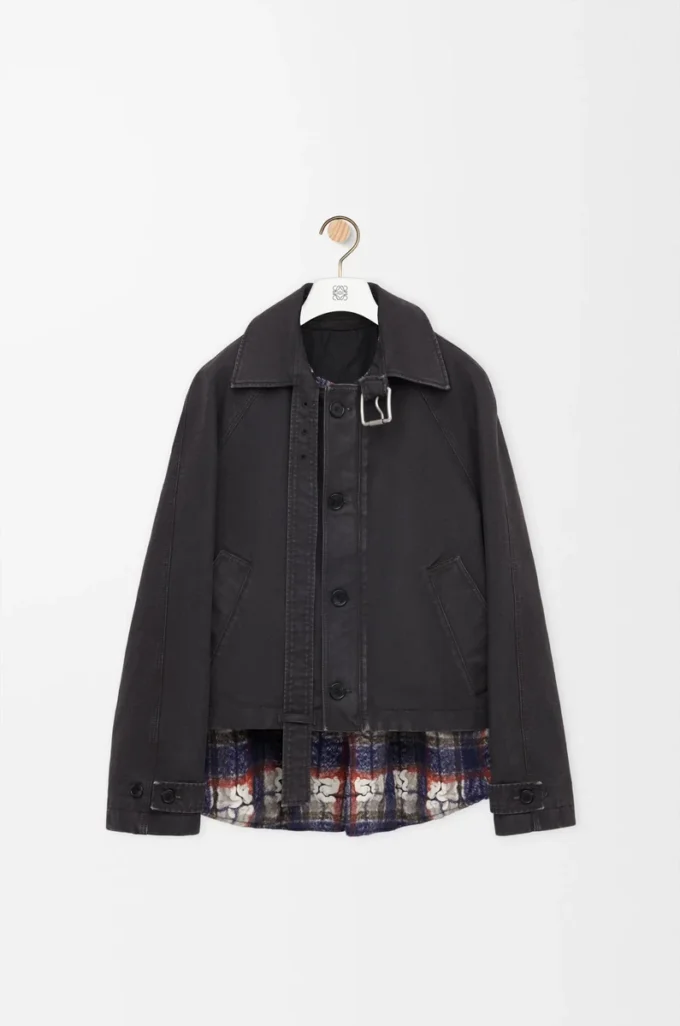 Veste ceinturée en coton Anthracite