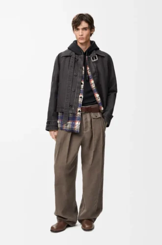 Veste ceinturée en coton Anthracite