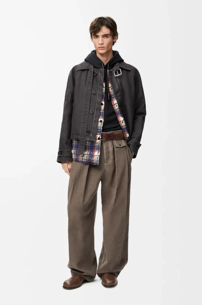 Veste ceinturée en coton Anthracite