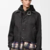 Veste ceinturée en coton Anthracite