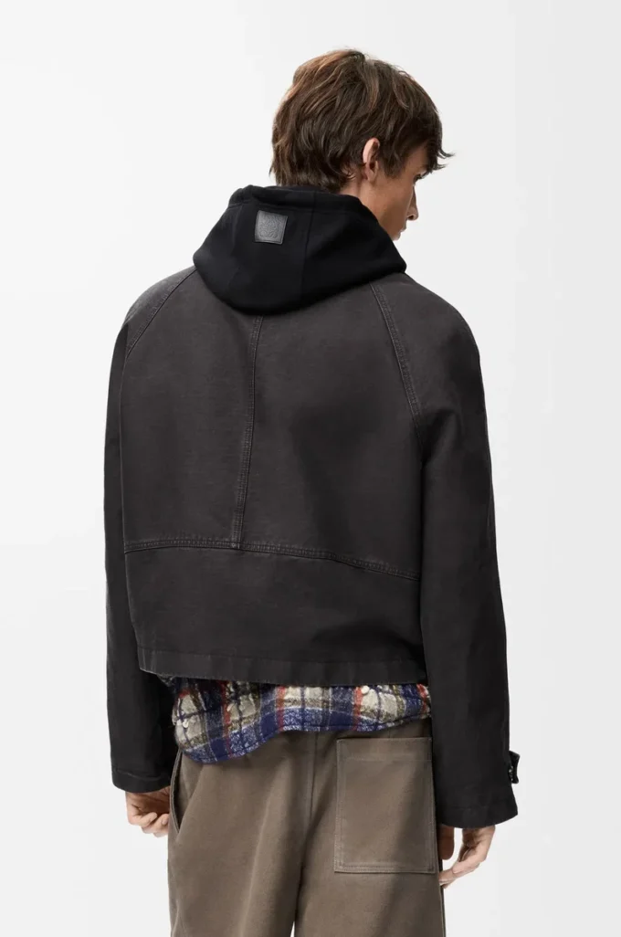 Veste ceinturée en coton Anthracite