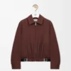 Veste ceinturée en coton et soie Café