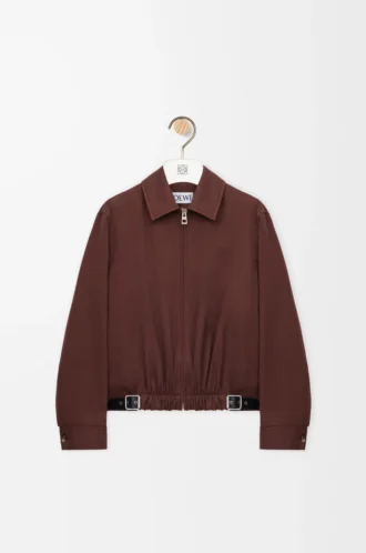 Veste ceinturée en coton et soie Café