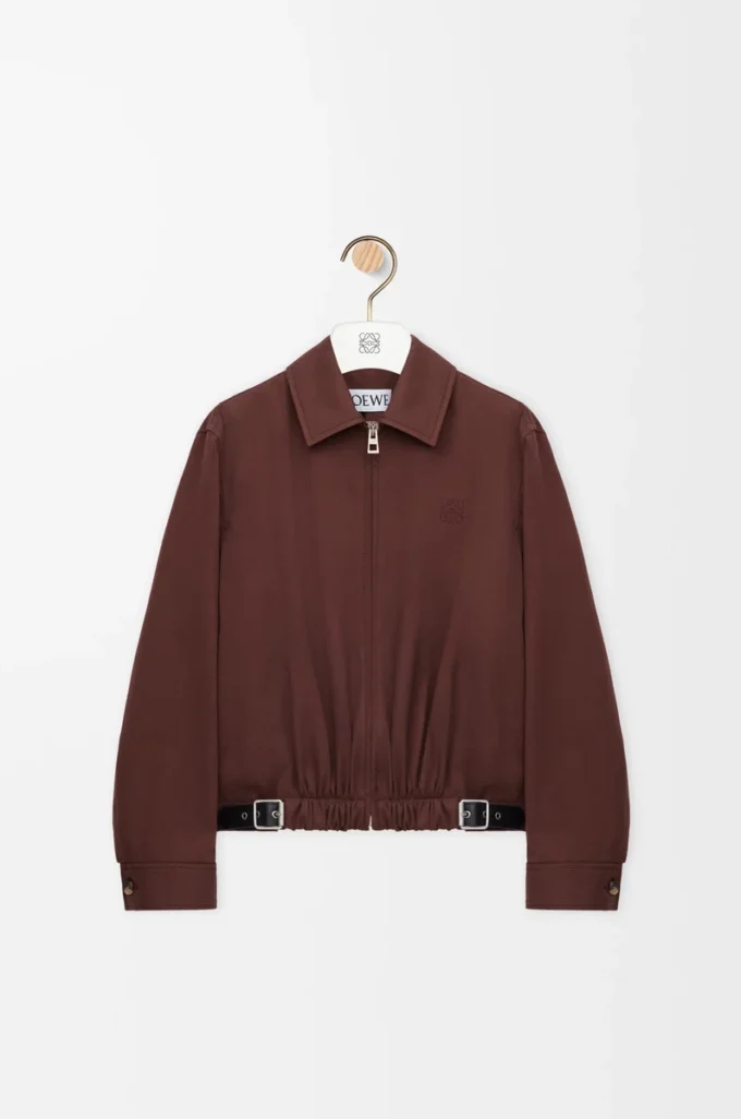 Veste ceinturée en coton et soie Café