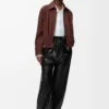 Veste ceinturée en coton et soie Café