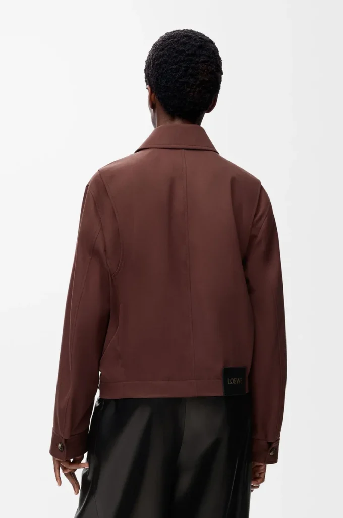 Veste ceinturée en coton et soie Café