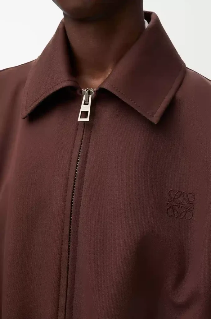 Veste ceinturée en coton et soie Café