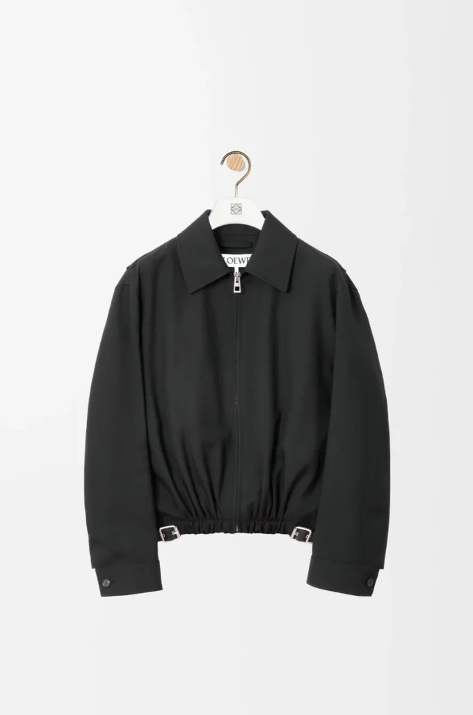 Veste ceinturée en laine Noir Veste ceinturée en laine Noir