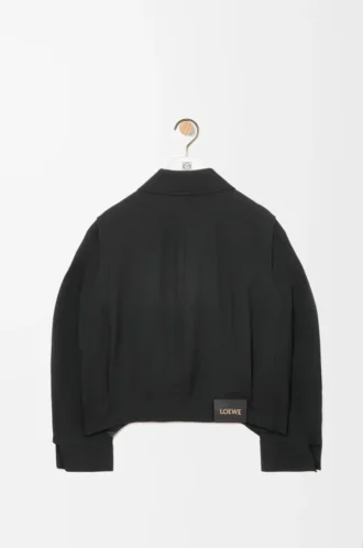 Veste ceinturée en laine Noir