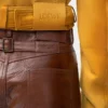 Veste courte en cuir d&rsquo;agneau suédé Light Tan